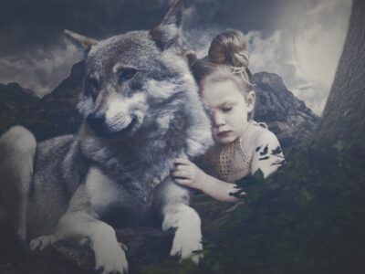 wolf en kind