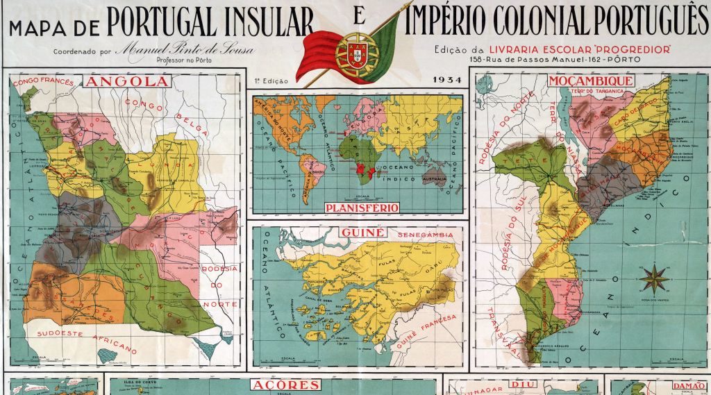 Kaart van het Portugese koloniale rijk
