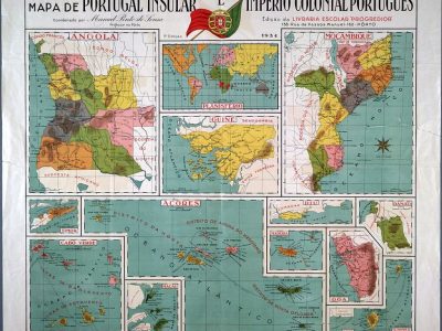 kaart van Portugals koloniën.