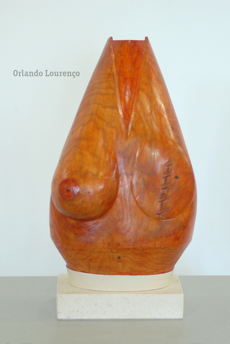 A sombra da morte - houten sculptuur van Orlando Lourenço