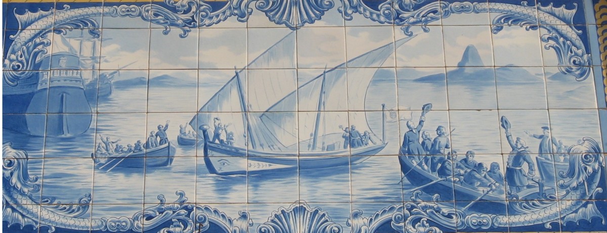 aankomst van de caíque in Brazilië
