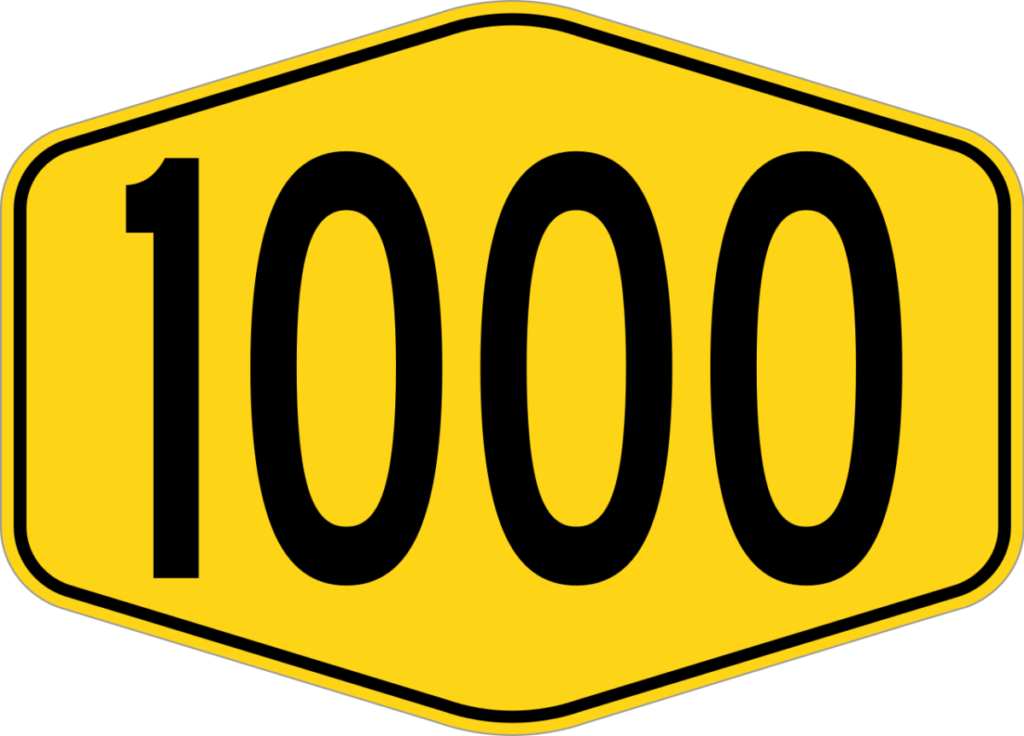 Maleisisch snelwegbord "1000"