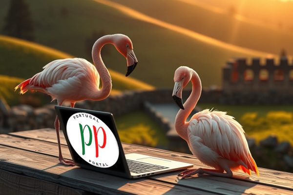 flamingoes laptop en PP logo