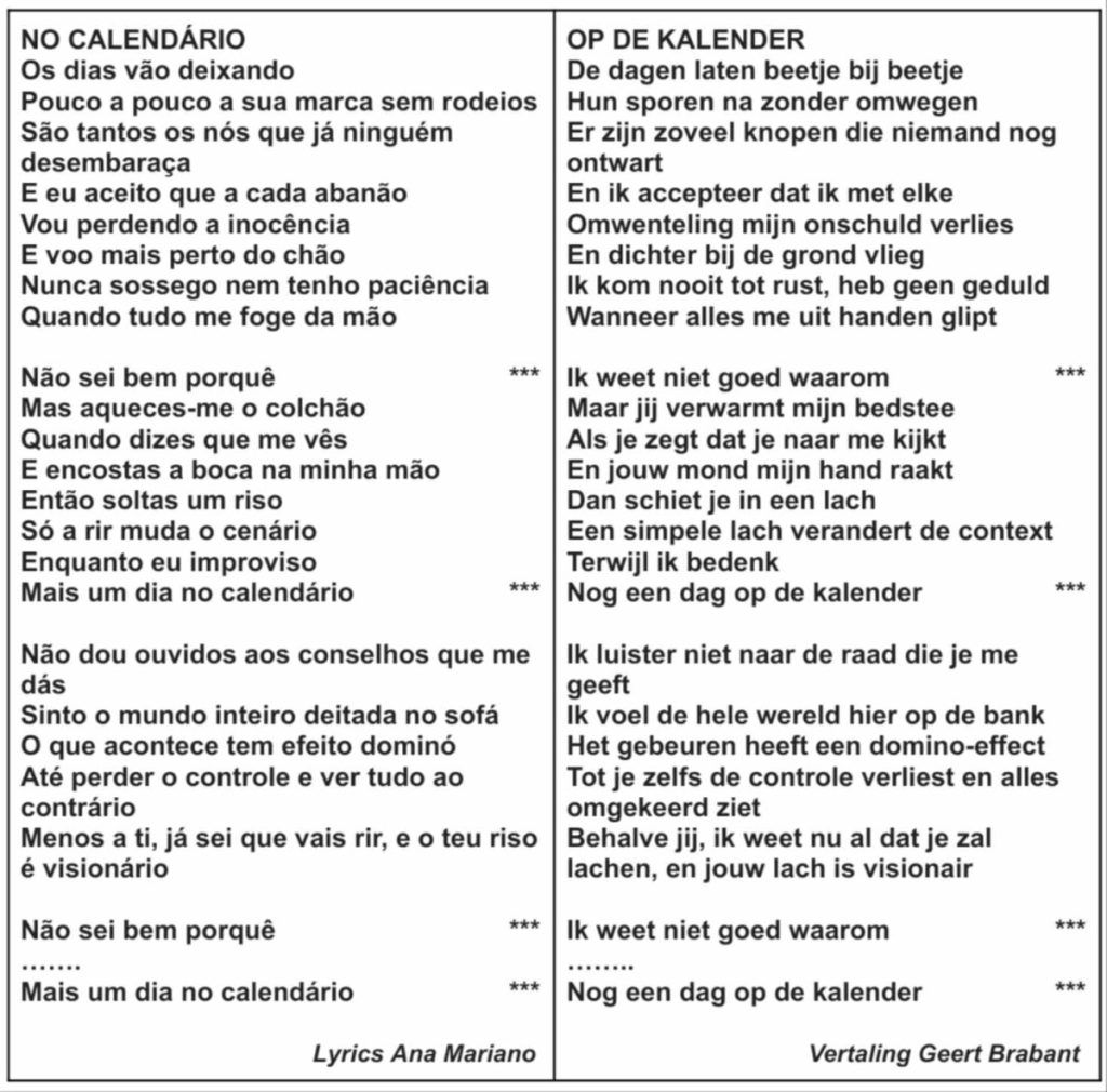Tekst en vertaling van No Calendário