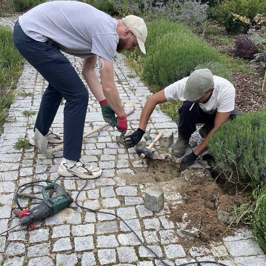straatstenen leggen