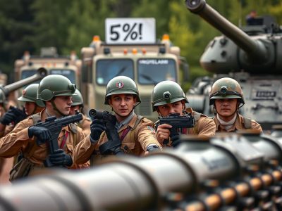 AI beeld militairen en 5% bord