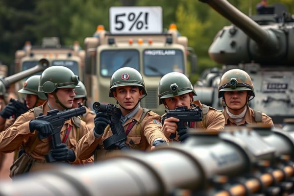 AI beeld militairen en 5% bord