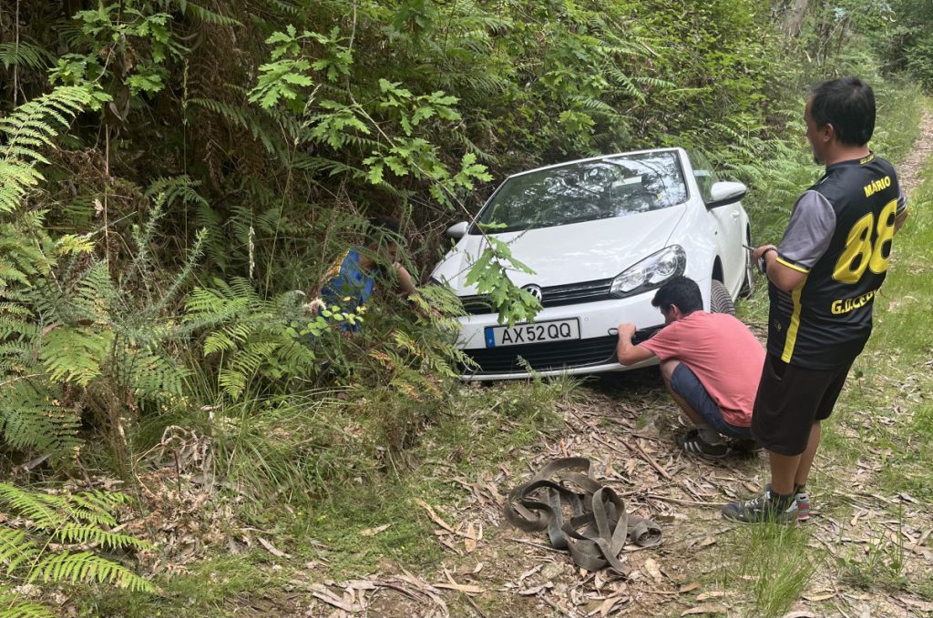 Auto die vast zit