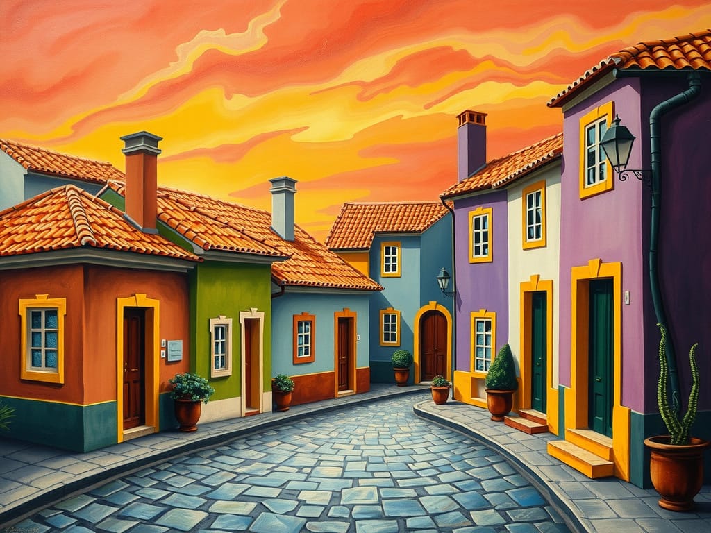 AI afbeelding van Portugese huizen