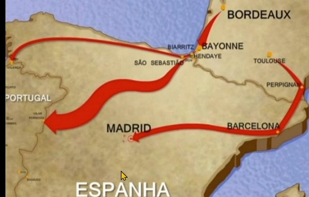 kaart Europa met vluchtroutes WW2