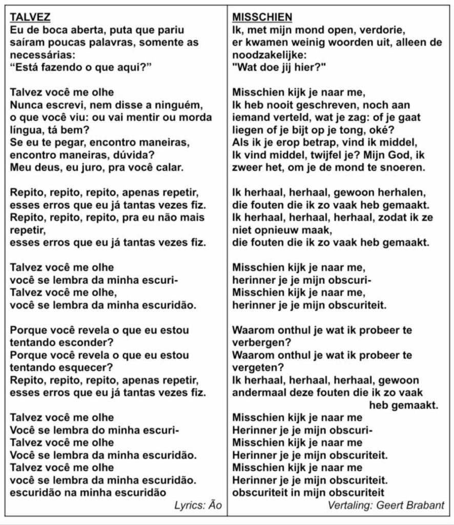 Tekst en vertaling Talvez