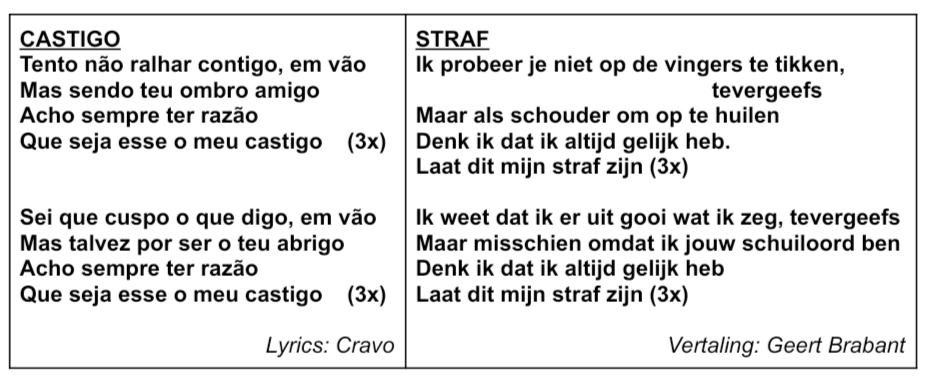 Tekst en vertaling van Castigo