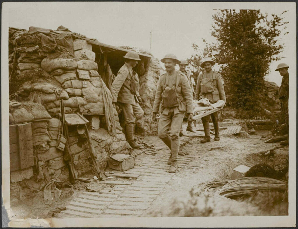 Portugese soldaten in loopgraven WO1