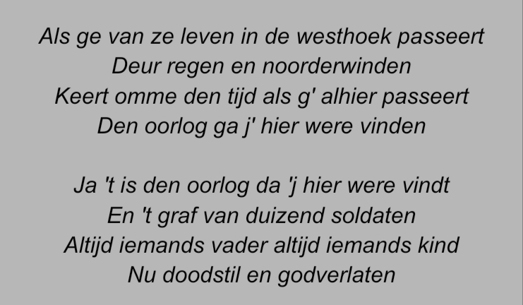 Fragment uit Duizend Soldaten van Willem Vermandere