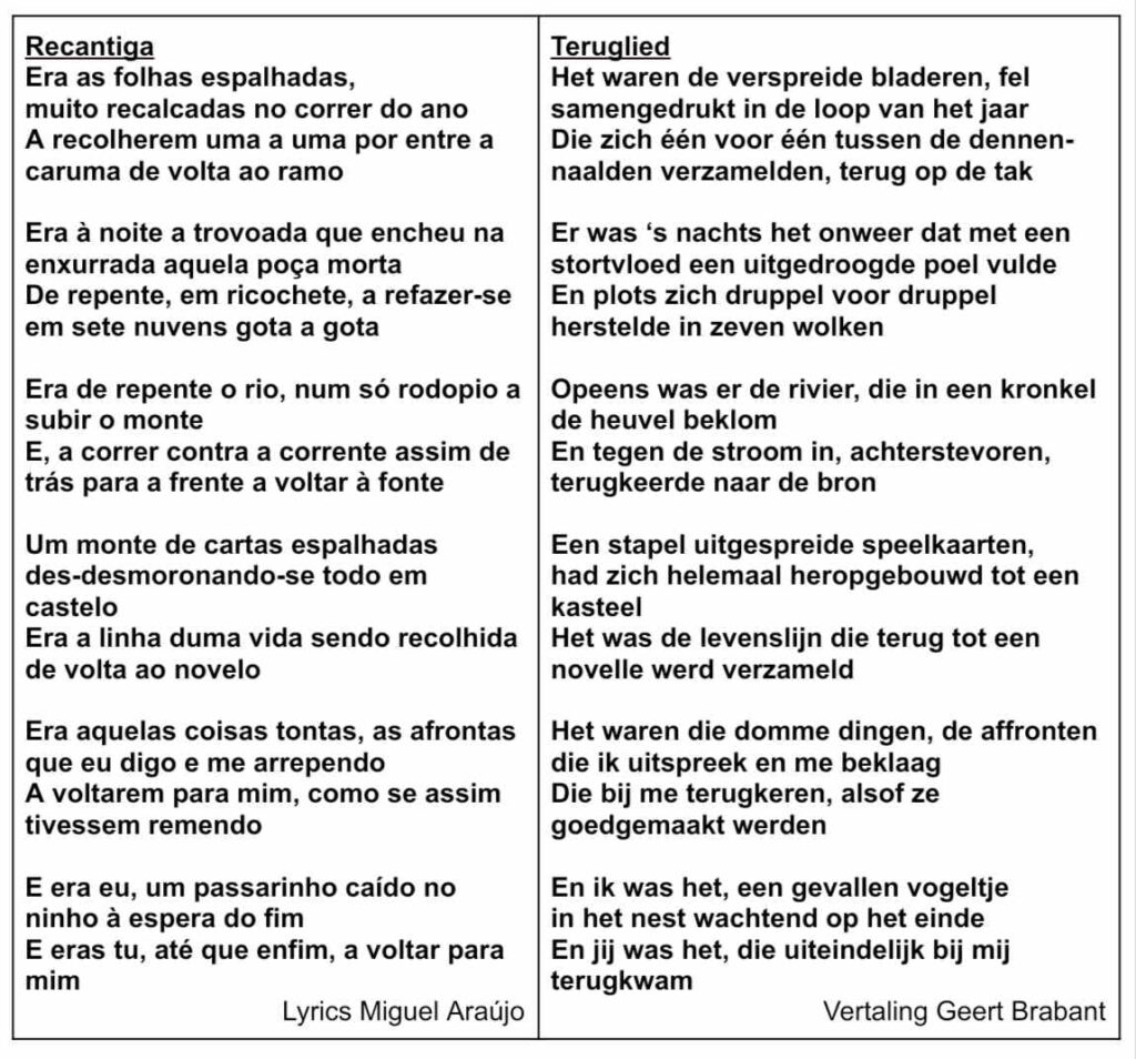 Tekst en vertaling Recantiga