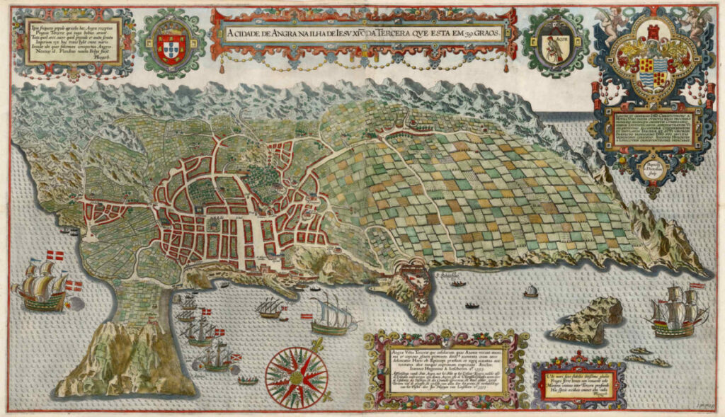 Foto Angra (de Heroísmo) op Terceira volgens Jan Huygen van Linschoten in 1595