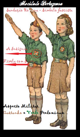 Twee leden van de mocidade geven een Romeins saluut