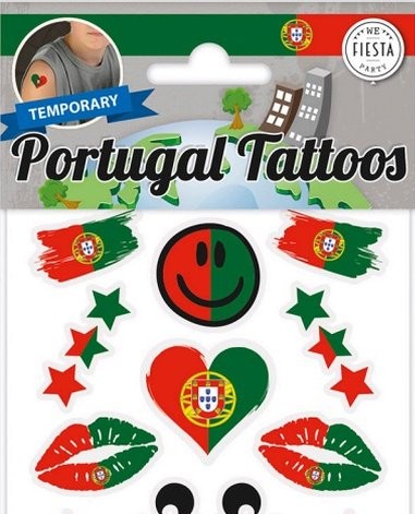 Portugal tijdelijke tattoo plakplaatjes in groen en rood