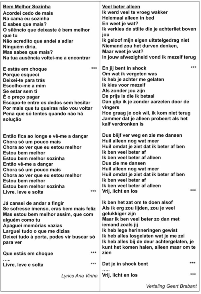 Tekst en vertaling Bem Melhor Sozinha