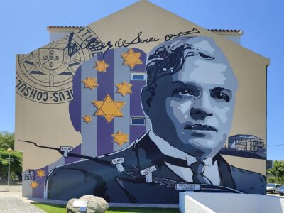 Street art met de Sousa Mendes als onderwerp