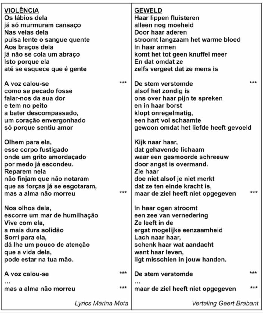 Tekst en vertaling van Violência 