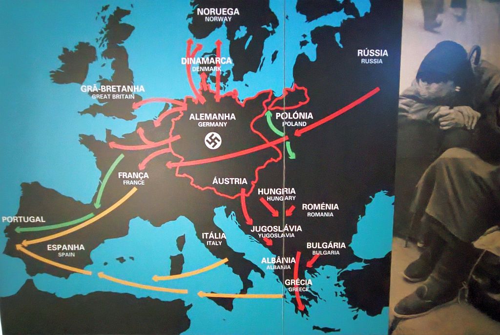 kaart met vluchtroutes