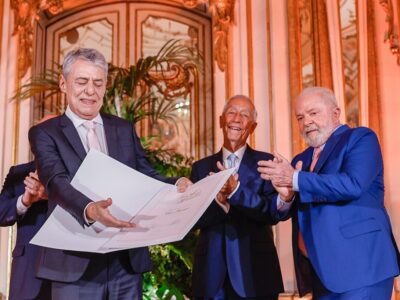 Chico Buarque en de presidenten van Portugal en Brazilië