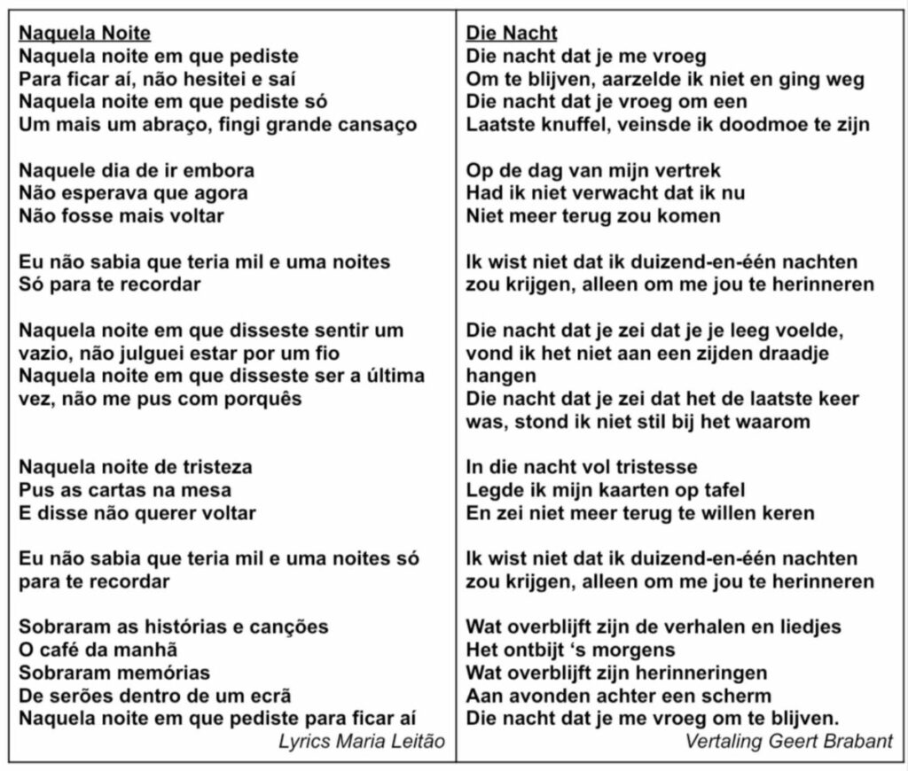 Tekst en vertaling Naquela Noite