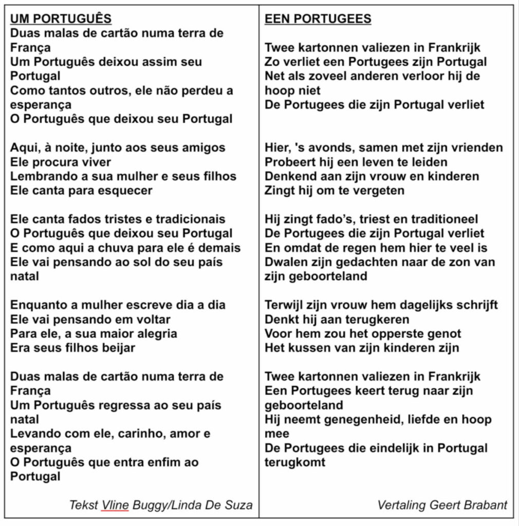 Tekst en vertaling van Um Português 