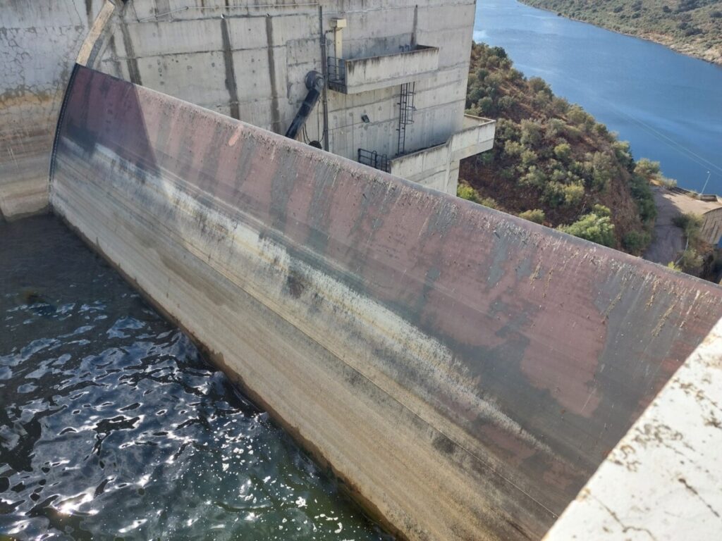 Close up Alqueva-dam in Portugal