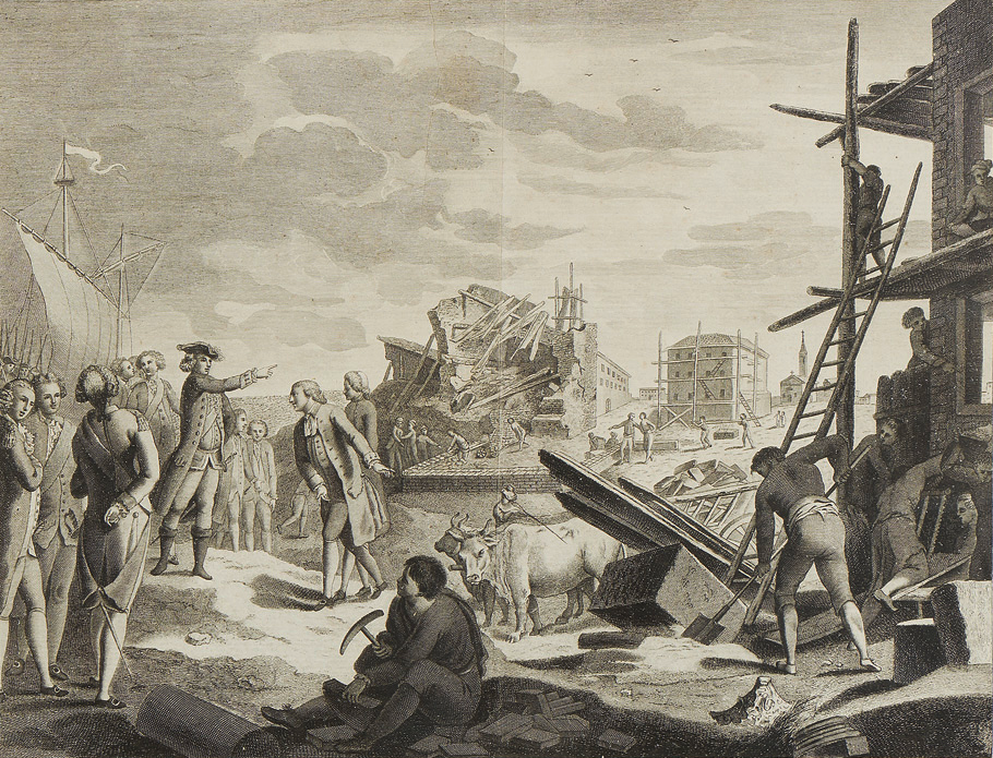 De markies van Pombal krijgt van D. José I opdracht tot de wederopbouw van Lissabon