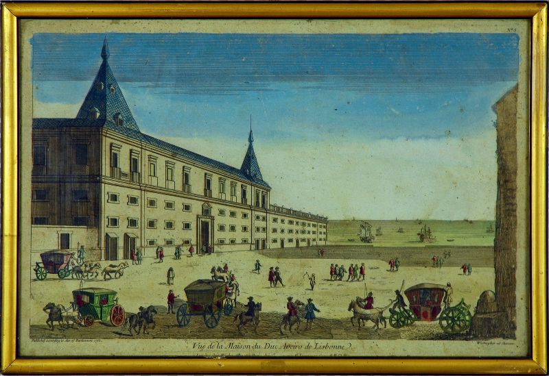 Het paleis van de hertog van Aveiro in Lissabon, afgebroken in 1759