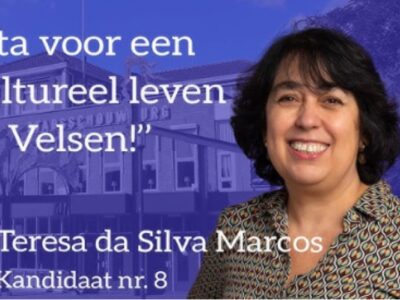Verkiezingsposter van Teresa Marcos uit Velsen