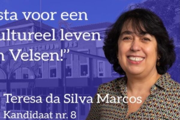 Verkiezingsposter van Teresa Marcos uit Velsen