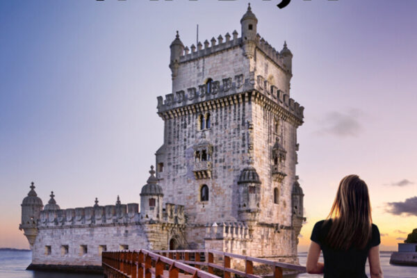 Kaft van het boek Lissabon van Kiki van Dijk, met daarop de Torre de Belem afgebeeld.