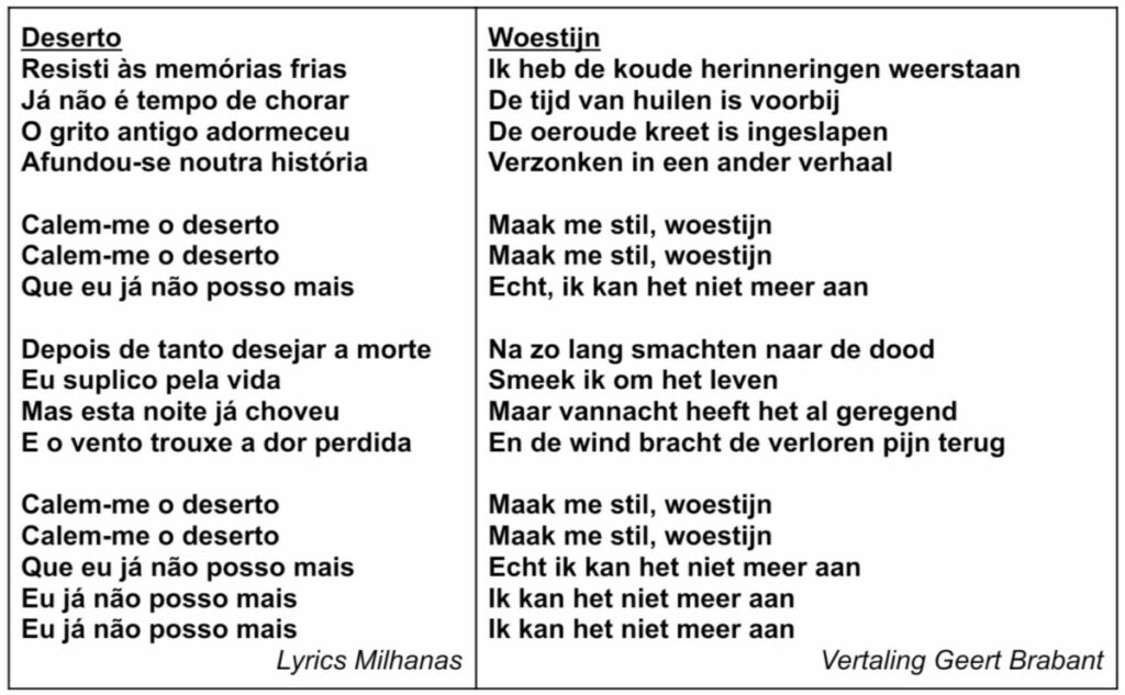 Tekst en vertaling Deserto