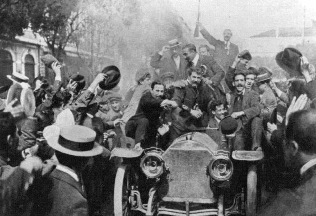 Revolutionaire Republikeinen in de straten van Lissabon (1910)
