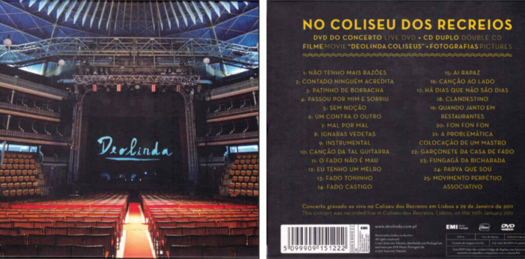 CD-DVD Deolinda no Coliseu dos Recreios