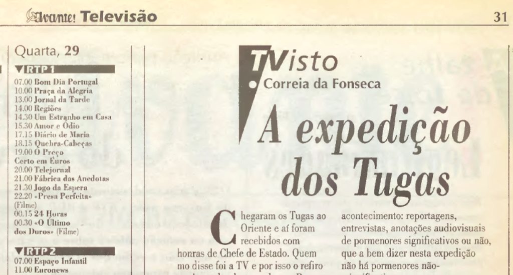 avante TV recensie A expedição dos Tugas