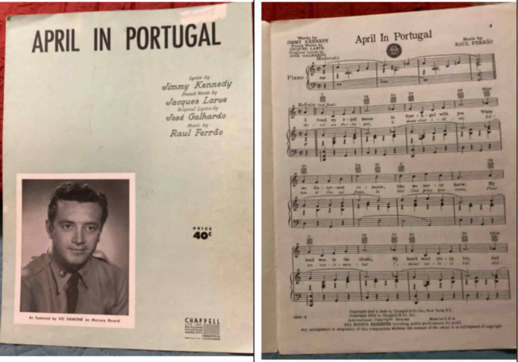 Eerste partituur van April in Portugal