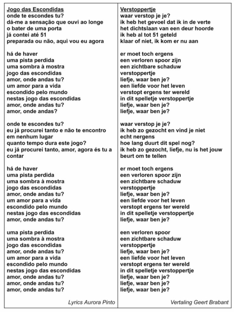 Tekst en vertaling Jogo das Escondidas