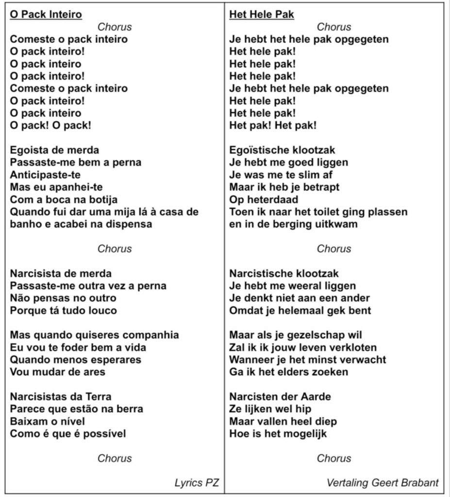 Tekst en vertaling O Pack Inteiro