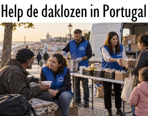 Banner voor daklozenhulp in Portugal CASA
