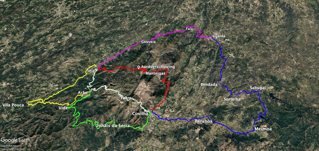 Routekaart Serra de Estrela